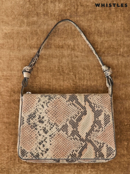 Whistles Natural Erica Snake Shoulder Bag (AB3844) | AED346