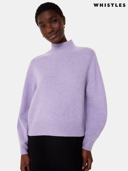 Whistles Purple Wool Funnel Neck Knit Jumper (AB3855) | ‏29 ر.ع.‏