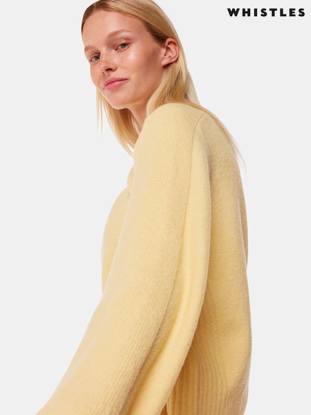 Whistles Yellow Alana Wool Mix Crew Neck Jumper (AB3859) | AED288