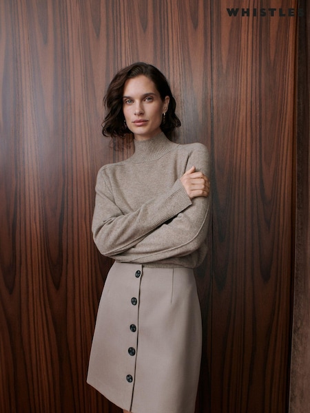 Whistles Nude Alpaca Mix Fluffy Knit Jumper (AB3902) | AED346