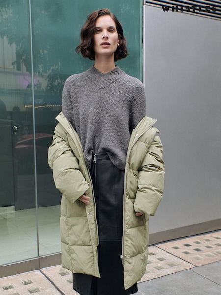 Whistles V-Neck Wool Mix Knit Jumper (AB3918) | 515 LEI