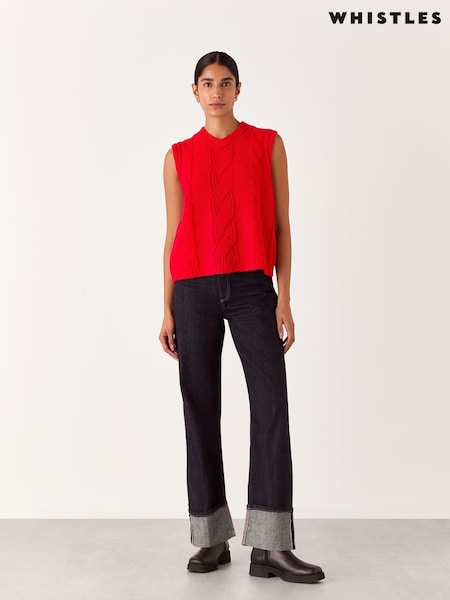 Whistles Red Cable Detail Knitted Tank (AB3920) | €72