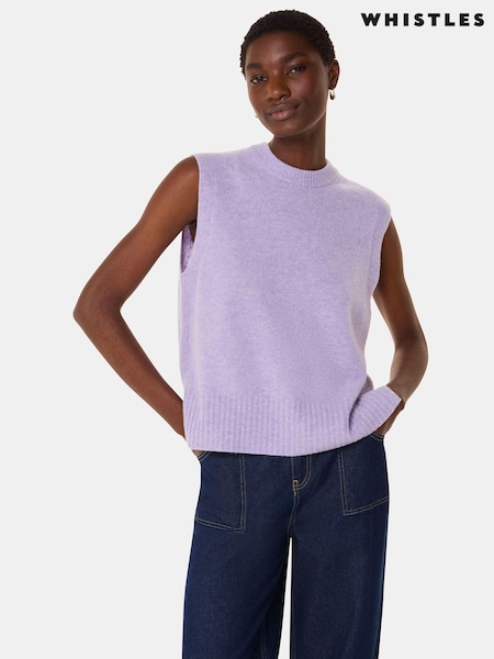 Whistles Purple Wool Sleeveless Tank (AB3921) | €56