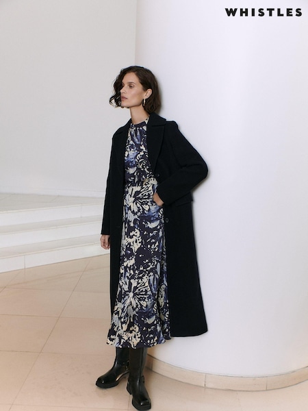 Whistles Blue Amalia Longline Coat (AB3948) | €179