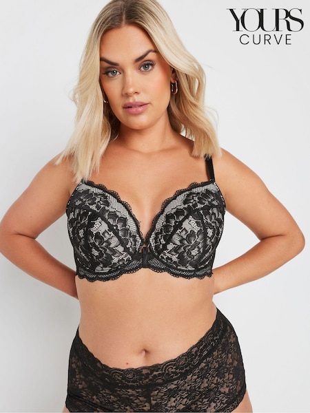 Yours Curve Liza Lace Plunge T-Shirt Bra (AB3985) | R$ 275