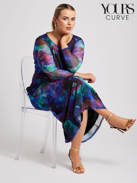 Yours Curve London Mesh Dress (AB3992) | €66