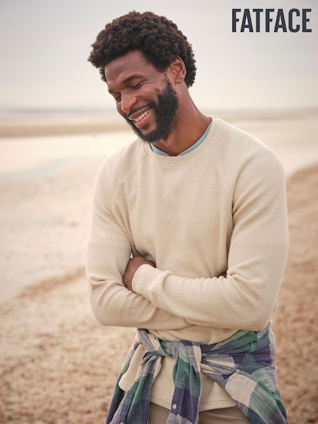 FatFace Natural Long-Sleeve Waffle Crew (AB4035) | €56