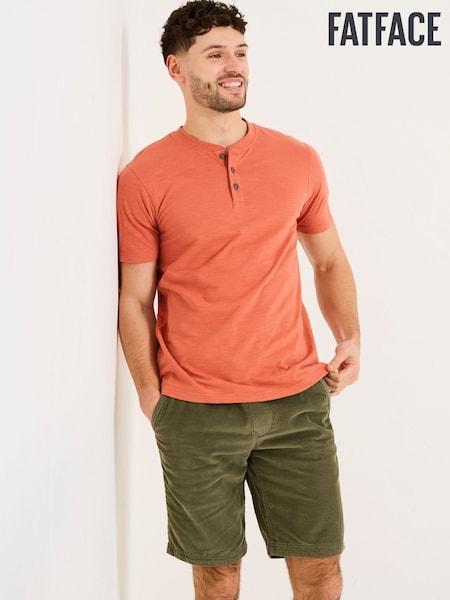 FatFace Woodside Orange Slub Henley T-Shirt (AB4045) | €33