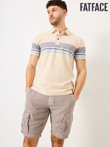 FatFace Natural Short Sleeve Chest Stripe Polo (AB4074) | €43