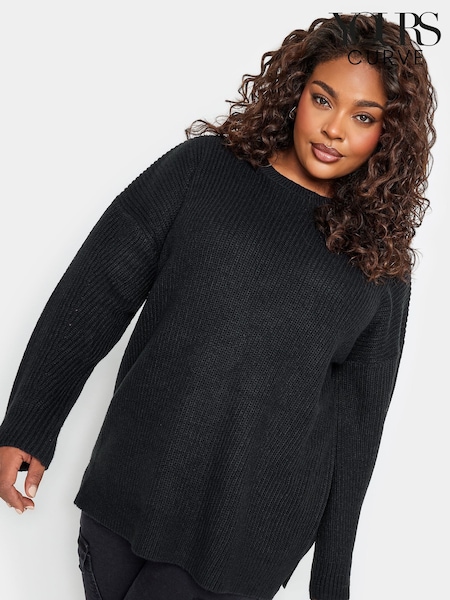 Yours Curve Black Drop Shoulder Jumper (AB4080) | €39