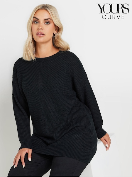 Yours Curve Black Essential Jumper (AB4088) | 119 QAR