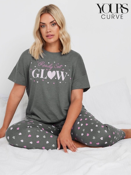 Yours Curve Ready Set Glow Cuffed Pyjamas Set (AB4093) | ‏139 ر.ق.