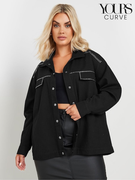 Yours Curve 100% Cotton Limited Studded Overshirt (AB4104) | €65