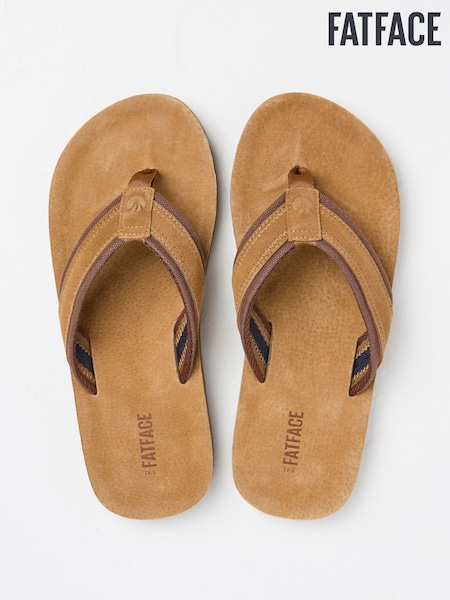 FatFace Burcott Tan Brown Flip Flops (AB4127) | €40