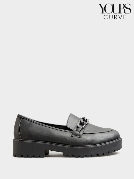 Yours Curve Black Chunky Loafers In Wide E Fit & Extra Wide EEE Fit (AB4132) | €45