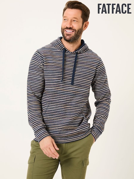 FatFace Trescowe Navy 100% Cotton Trescowe Breton Over Head Hoodie (AB4140) | R$ 590