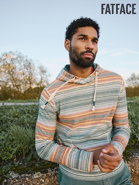 Green Trescowe Stripe Over Head Hoody (AB4148) | R$ 590