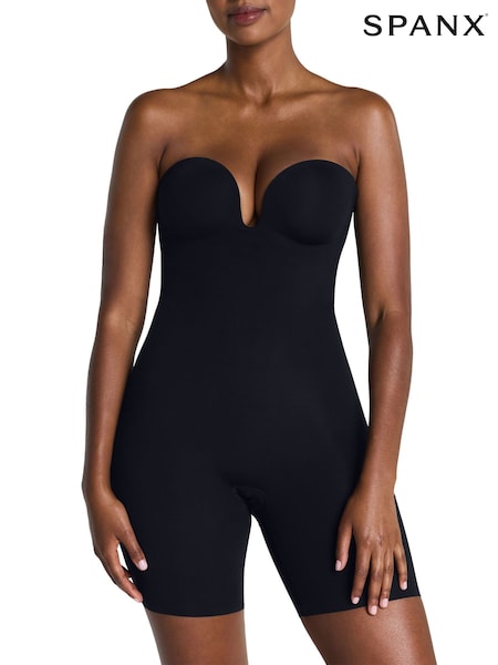 Black - Spanx Spanxshape™ Suit Your Fancy Strapless Mid-thigh Bodysuit