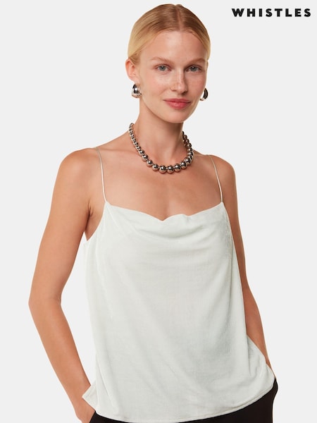 Whistles Silver Cowl Neck Cami Top (AB4201) | €32