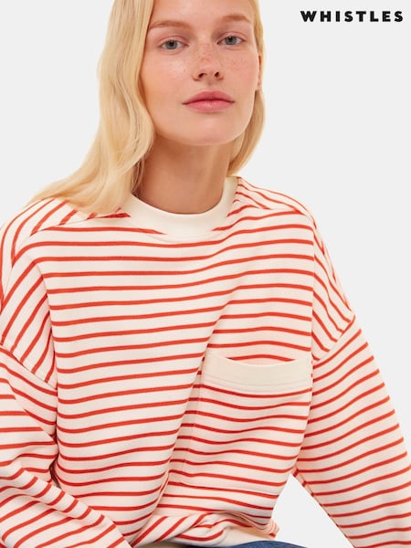 Whistles Whistles Red Stripe 100% Cotton Sweatshirt (AB4203) | ‏518 د.إ.‏