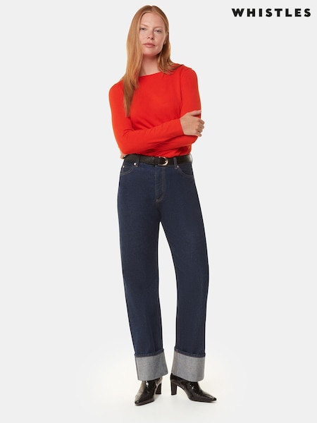 Whistles Slim Straight Neck Jersey Top (AB4208) | 271 LEI