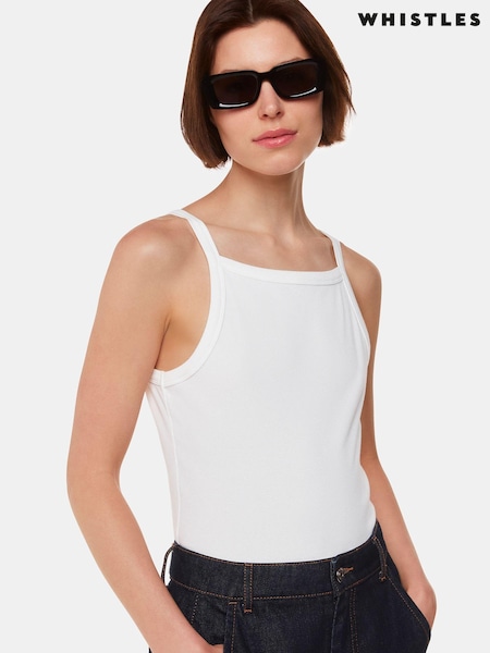 Whistles Straight Neck White Vest (AB4213) | €24
