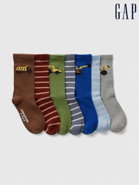 Gap 7 Pack Crew Socks (Newborn-5yrs) (AB4221) | 22 €