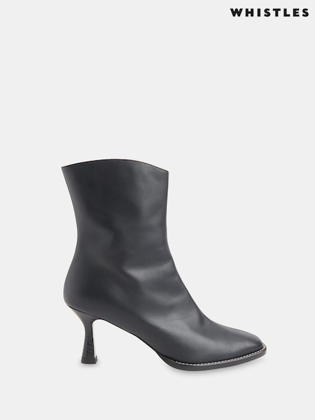 Whistles Black Nettie Stitch Detail Boots (AB4290) | AED626