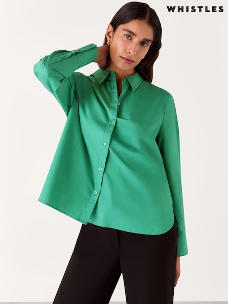 Whistles Green Boxy 100% Cotton Shirt (AB4333) | €105