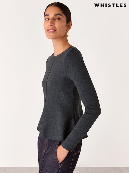 Whistles Peplum Detail Knit Jumper (AB4347) | 515 LEI