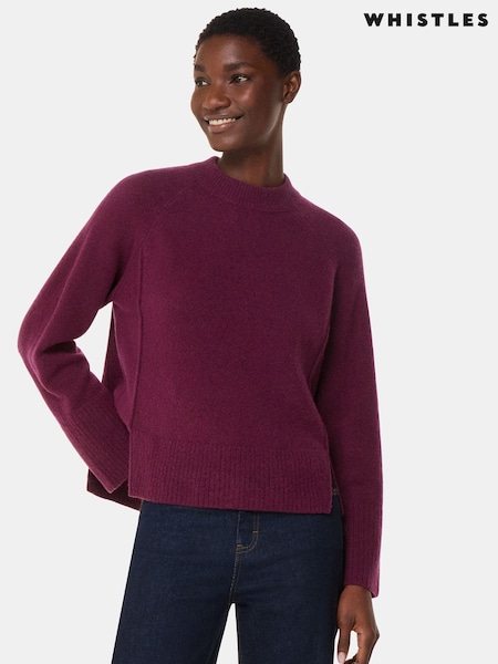 Whistles Red Wool Mix Side Split Knit Jumper (AB4359) | €59