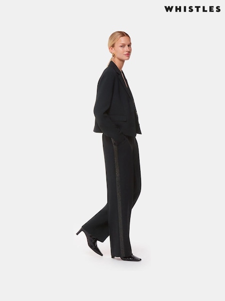 Whistles Quinn Sequin Stripe Black Trousers (AB4394) | €89