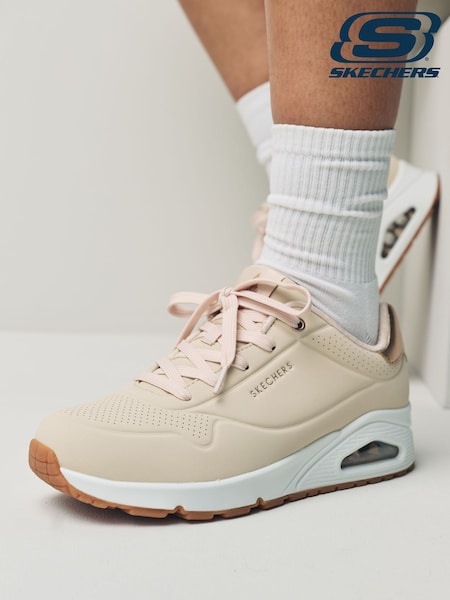 Natural - Skechers Womens Standard Fit Uno Trainers (AB4405) | 112 €