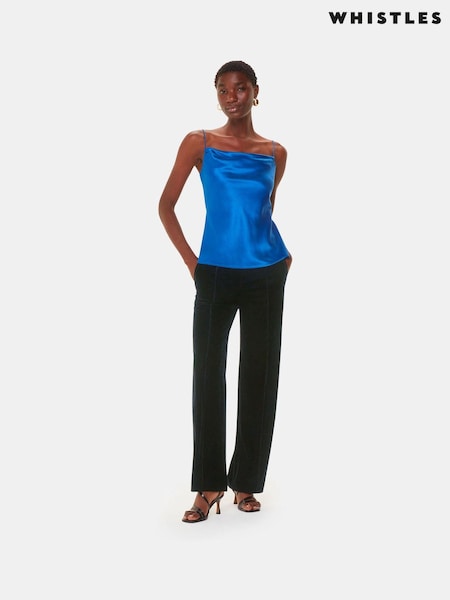 Whistles Black Velvet Full Length Trousers (AB4406) | €50