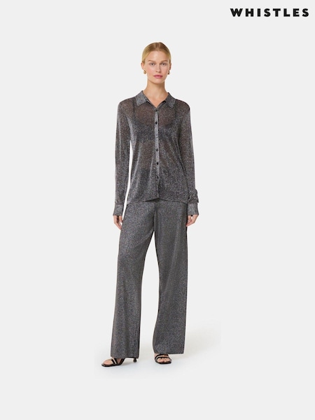 Whistles Black Sparkle Knitted Trousers (AB4425) | €66