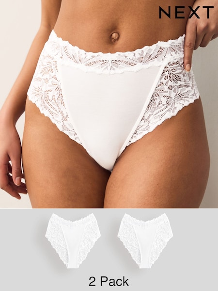 Белый - Ultimate Comfort Lace Knickers 2 Pack (AB4473) | €18