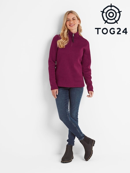 أرجواني - Tog 24 Womens Pearson Knitlook Zipneck Deep Fleece (AB4526) | ‏204 د.إ.‏