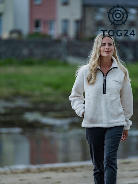Tog 24 Cream Womens Vance Sherpa Zip Neck Fleece (AB4532) | €38