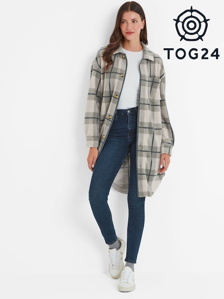Tog 24 Grey Womens Slough Check Shacket (AB4534) | $111