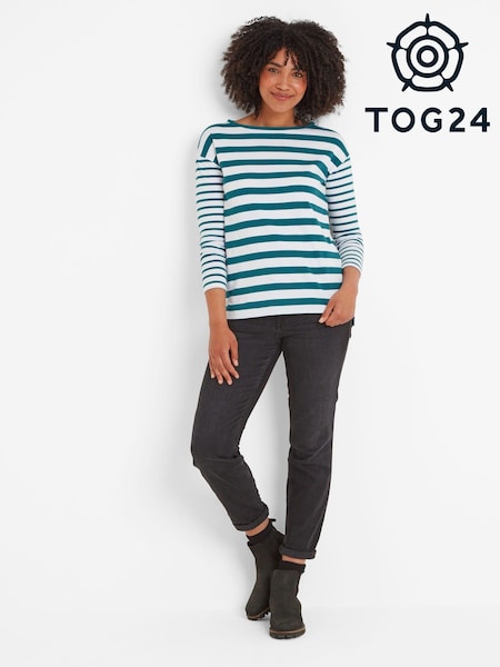 Tog 24 Blue Womens Pippa Long Sleeve 100% Cotton T-Shirt (AB4540) | kr400