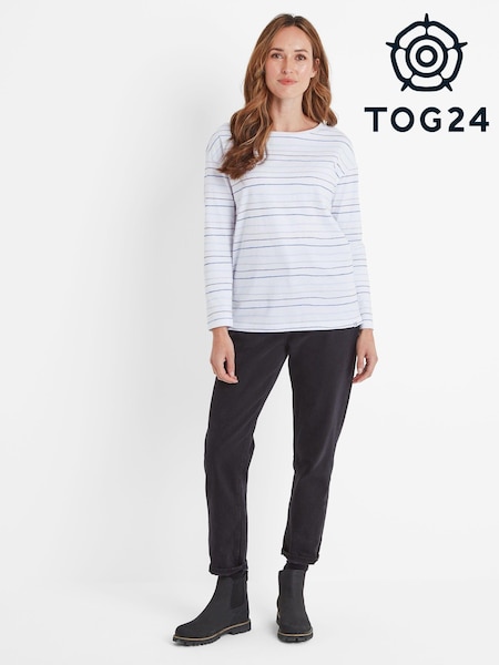 Tog 24 Blue Womens Pippa Long Sleeve 100% Cotton T-Shirt (AB4543) | €17.50