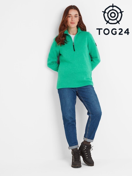 Tog 24 Green Womens Pearson Knitlook Zipneck Deep Fleece (AB4546) | €46