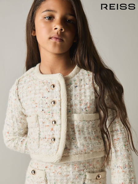 Reiss Felicity Tweed-Effect Knitted Jacket with Merino (AB4602) | ‏619 د.إ.‏