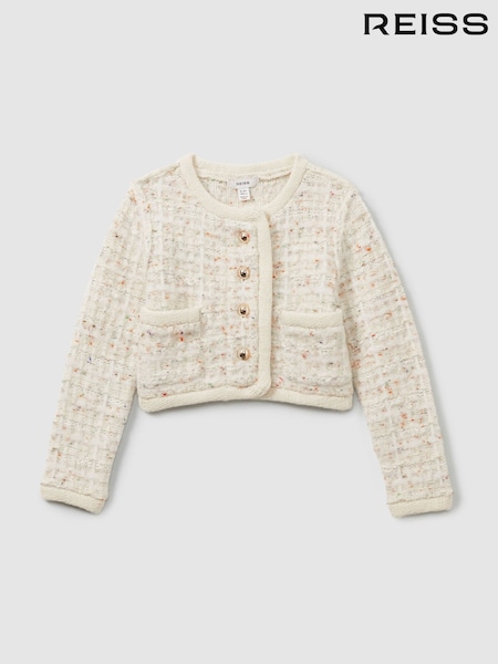 Reiss Felicity Tweed-Effect Knitted Jacket with Merino (AB4604) | ‏648 د.إ.‏