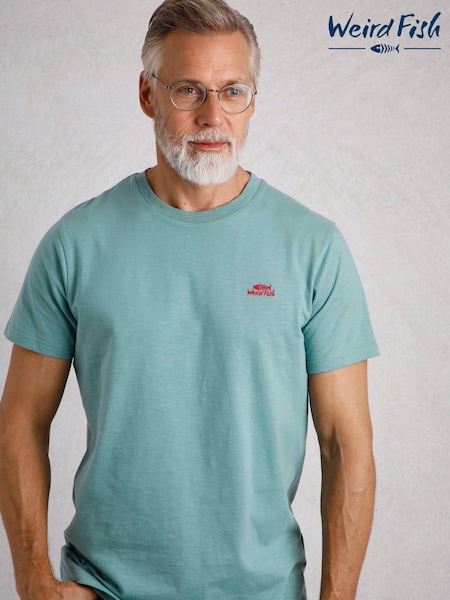 Weird Fish Skyblue Fished Branded 100% Cotton T-Shirt (AB4614) | €33
