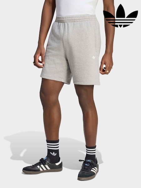 Grey - Regular Adidas Originals Trefoil Essentials Fleece Shorts