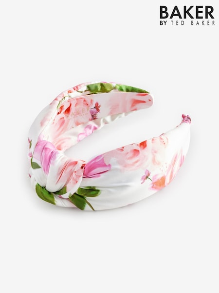Baker by Ted Baker Girls Pink/White Floral Knotted Headband (AB4732) | €14
