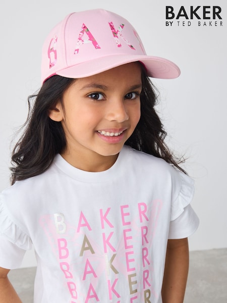 Roz - Șapcă baseball țesută diagonal pentru fete Baker by Ted Baker (AB4735) | 119 LEI