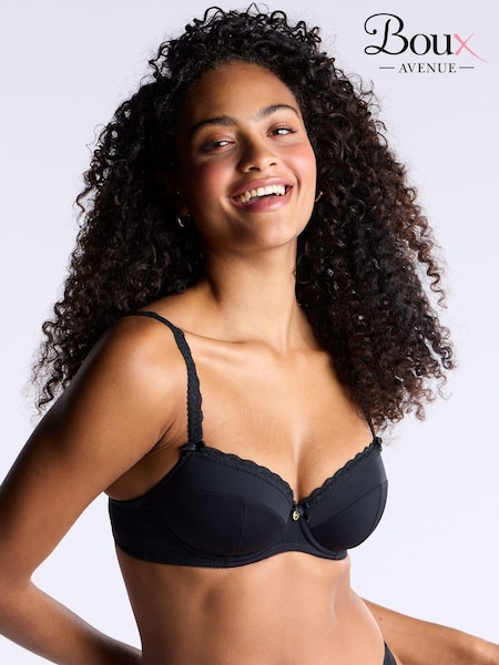 Boux Avenue Petra Microfibre Black Balcony Bra (AB4752) | 150 LEI
