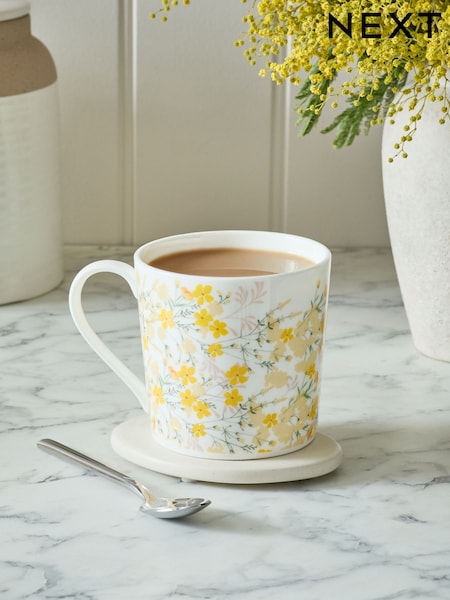 Yellow Floral Mug (AB4787) | €9.50